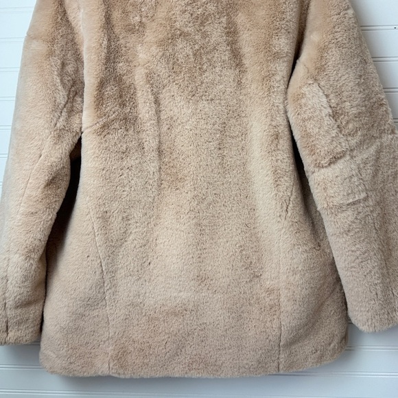 Free People Kate Faux Fur Double Breasted Teddy Coat Apricot Sz XS - Picture 10 of 13